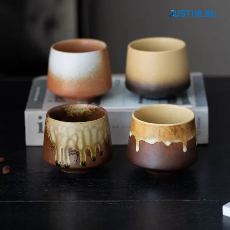 Japanese Healthy Lifestyle - JUSTINLAU Neue Vintage-Keramiktassen Japanisches Steinzeug-Porzellan Teetasse