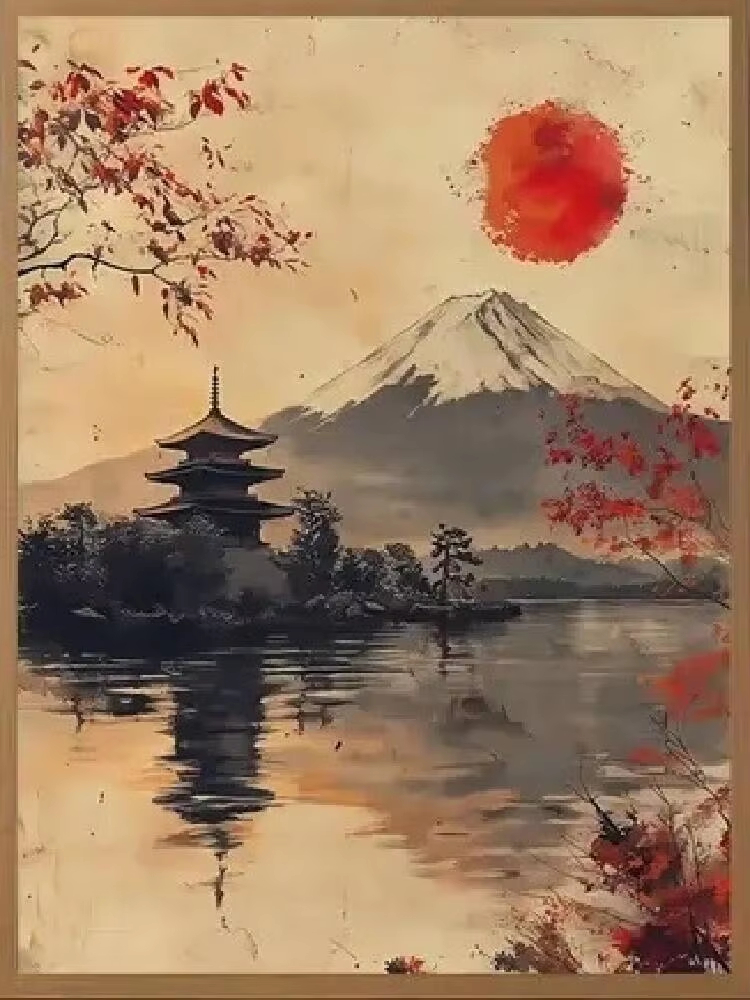 Japanese Lifestyle Game - Ölgemälde nach Zahlen im japanischen Stil,