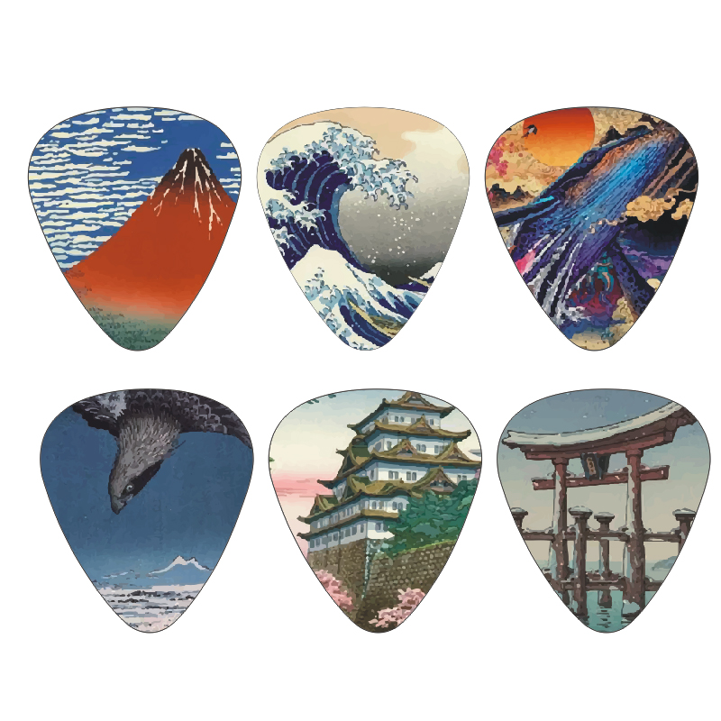 Japan Lifestyle And Culture - Neue 12 Stück/Set Gitarrenplektren – Themenmalerei