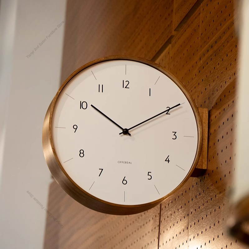 Japanese Living Lifestyle - Japanischen stil Massivholz doppelseitige Wanduhr Nordic