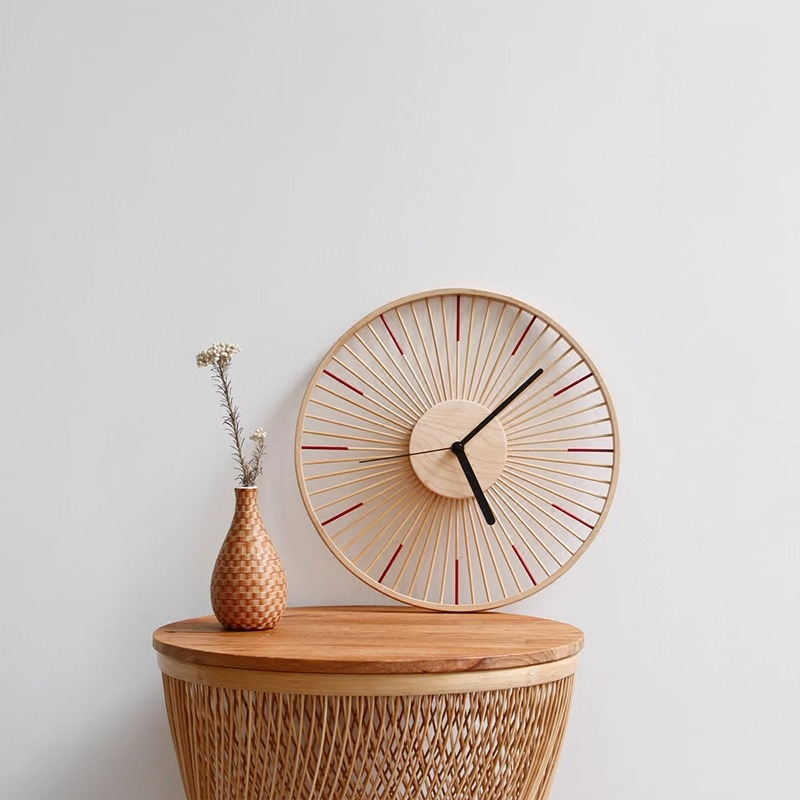 Japanese Living Lifestyle - Japanische einfache Wanduhr, hochwertige ästhetische Inneneinrichtung,