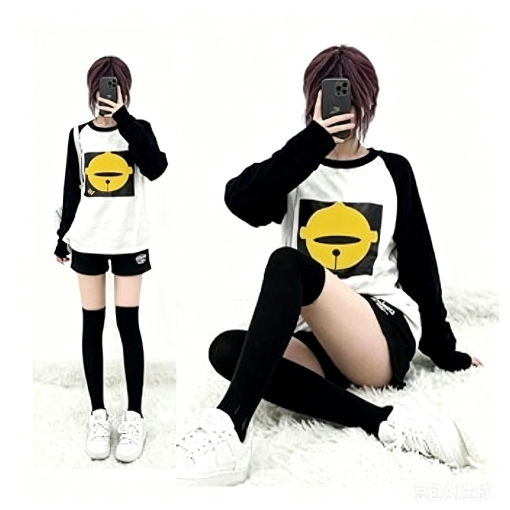 Japan Lifestyle And Culture - Anime Reze Langarm-T-Shirt Cosplay Übergroßes Vintage